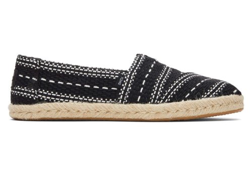 Toms Alpargata Vaskos Global Woven Rope Espadrille Női Espadrilles Fekete Magyarország | HU536-823