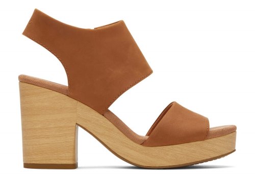 Toms Majorca Bőr Platform Sandal Női Szandál Barna Magyarország | HU299-503