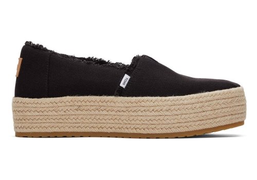 Toms Valencia Platform Espadrille Női Espadrilles Fekete Magyarország | HU067-766